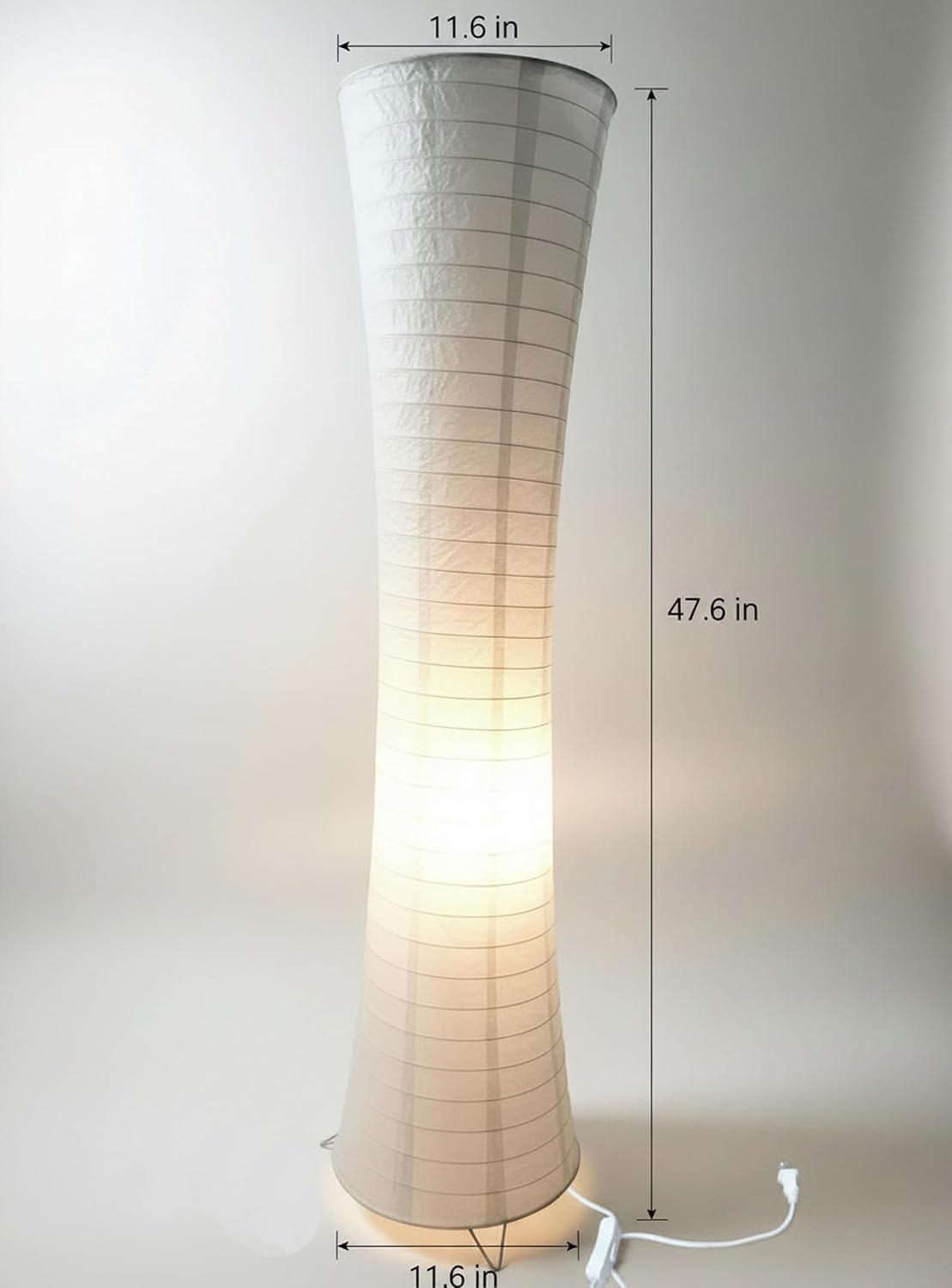 47.6-inch Japanese Paper Floor Lamp | Rice Paper Lantern for Living Room, Bedroom, Office, Dorm, Nightstand