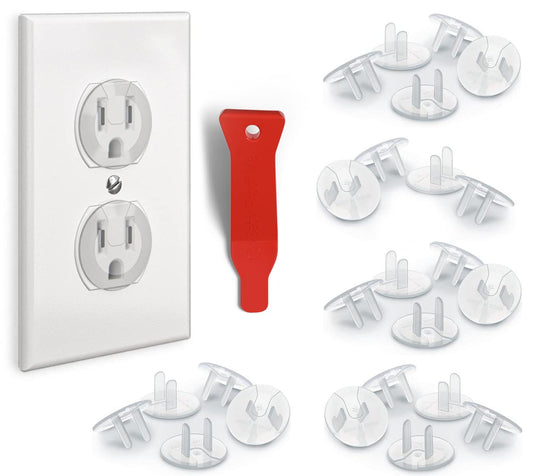 BABY PROOF ME 24 Outlet Covers Baby Proofing, Plug Covers with Removal Tool