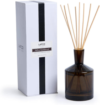 LAFCO New York Classic Reed Diffuser, Sea & Dune - 6 oz - Up to 3 Months Fragrance Life - Reusable Glass Vessel - Natural Wood Reeds - Made in The USA