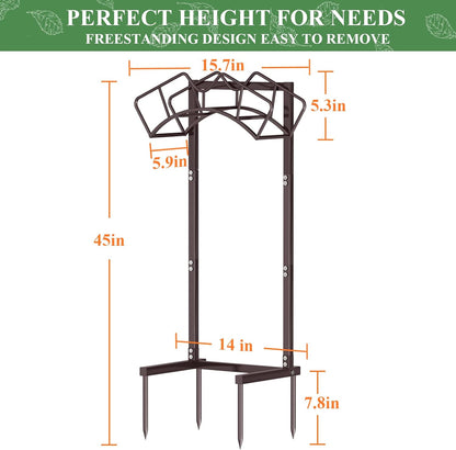 Qatsrin Super Stable Garden Hose Holder, Detachable Water Hose Holders Stand Holds 160-Feet Freestanding Hose Storage Hanger Rack for Outside Yard Lawn Farm (Black)