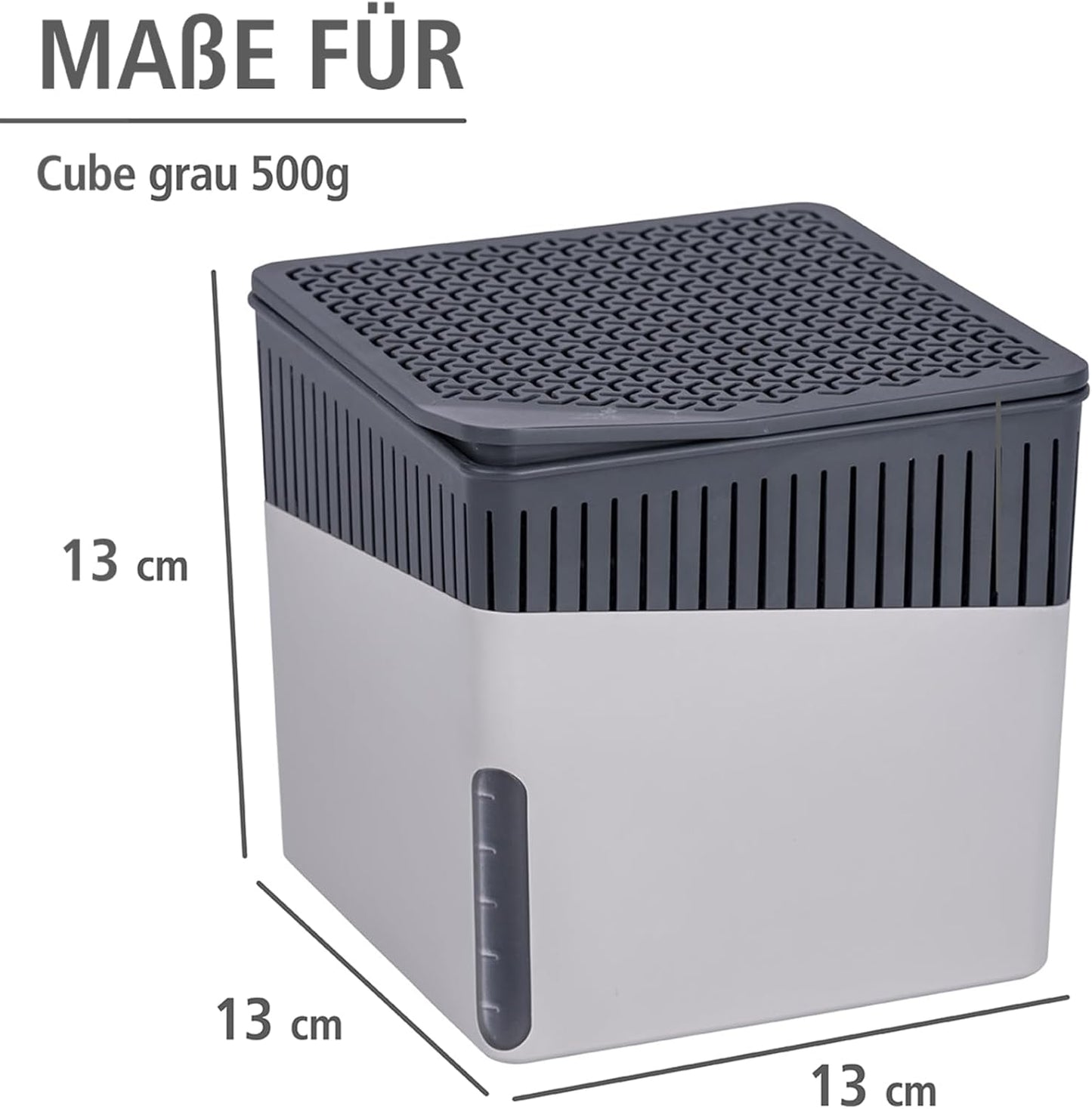 WENKO Portable Dehumidifier Cube Design, Compact and Rechargeable Dehumidifier for Bathroom, Closet, Bedroom, Garage, Covers up to 2800 Cubic Feet, 2.2lbs, Beige, 6.18 x 6.5 x 6.5