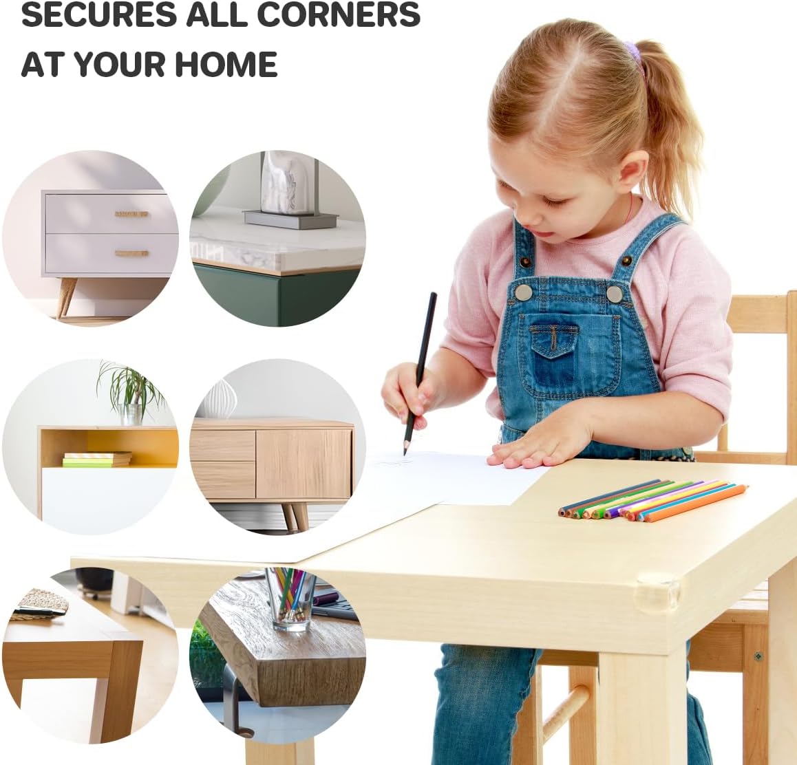 30 Pcs Clear Baby Corner Protectors, L-Shaped & Spherical Baby Proof Guards | Soft PVC Table Corner Covers for Safety on Tables, Cabinets, Shelves, Furniture Edge Guards, Safety Bumpers for Home(14L&16R)