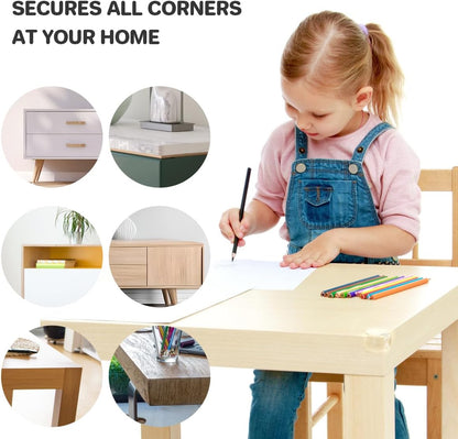 30 Pcs Clear Baby Corner Protectors, L-Shaped & Spherical Baby Proof Guards | Soft PVC Table Corner Covers for Safety on Tables, Cabinets, Shelves, Furniture Edge Guards, Safety Bumpers for Home(14L&16R)
