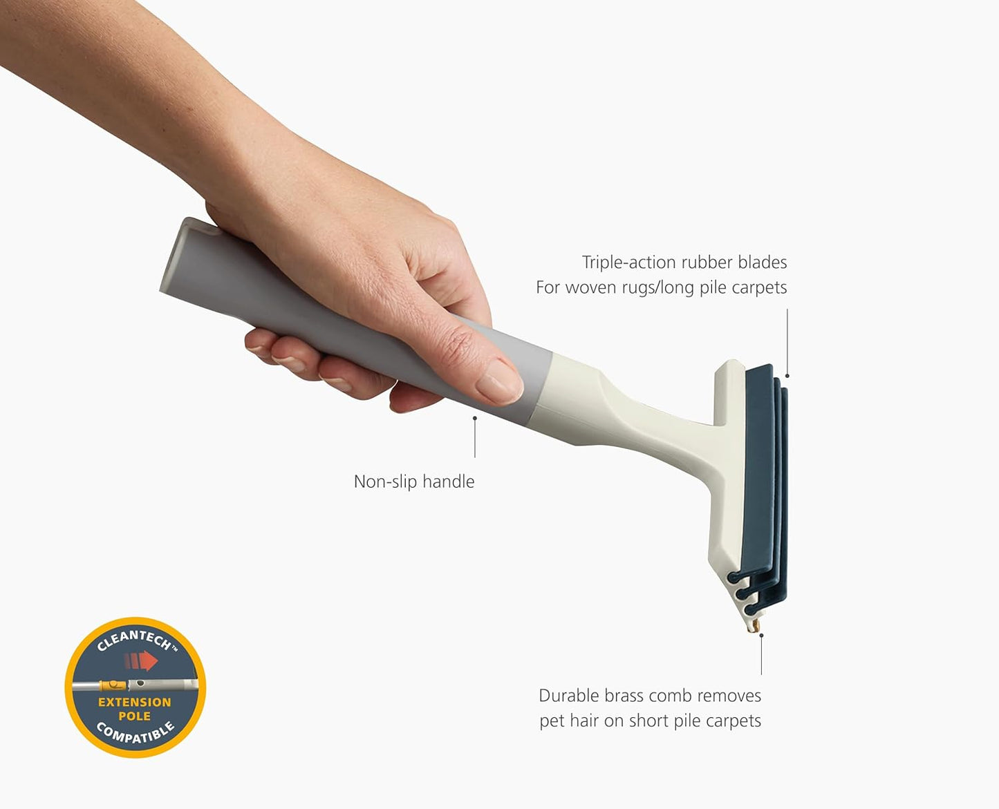 Joseph Joseph CleanTech 2-in-1 Tile and Tub Scrubber and Grout Cleaning Brush with V-Shaped Bristles