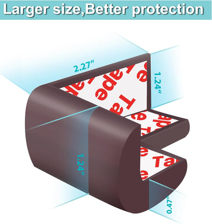 12 Pack Soft Corner Protector Baby Proofing Edge and Corner Guards, Safety Pre-Taped Rubber Foam Furniture Bumper for Fireplace, Table, Stair, Cabinet (Black)