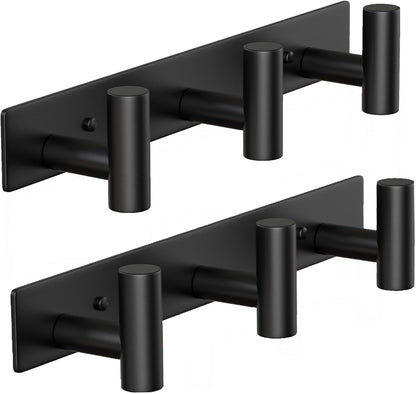 Wall Mounted Coat Rack-3 Hooks, Heavy Duty Stainless Steel Wall Hooks for Towel Coat Bag, Hat Rack Coat Hanger Coat Hooks Towel Racks for Bathroom Entryway Kitchen Office (Silver, 1 Pack)