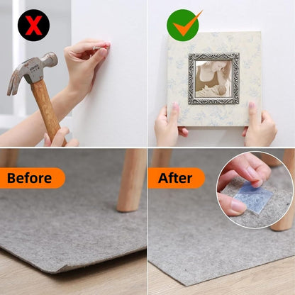 Transparent Super Strong Double-Sided Tape - Nano Adhesive, Removable and Washable, Suitable for Heavy-Duty Home Renovation, Walls, Carpets, Cards, Posters, Photos(9)