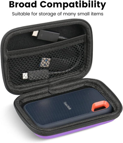 Earbud Case, RISETECH Hard EVA Earphone Carrying Case Holder Headphone Small Pouch Electronic Organizer Travel Bag for EarPods, Airpods, Beats Flex, Bose Wireless Wired Earbuds, USB Flash Drive -Red