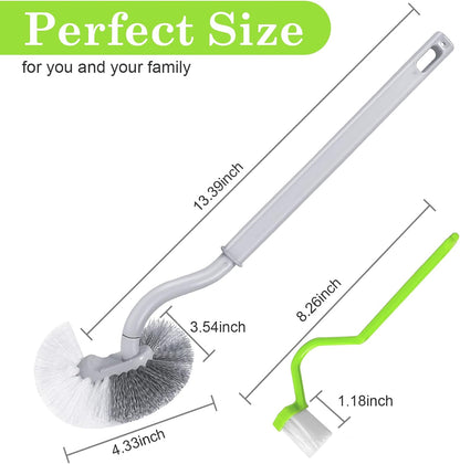 2Pcs Curved Toilet Bowl Brush Without Holder for Bathroom Deep Cleaning, Toilet Brush Durable Under The Rim Household Cleaning Brushes