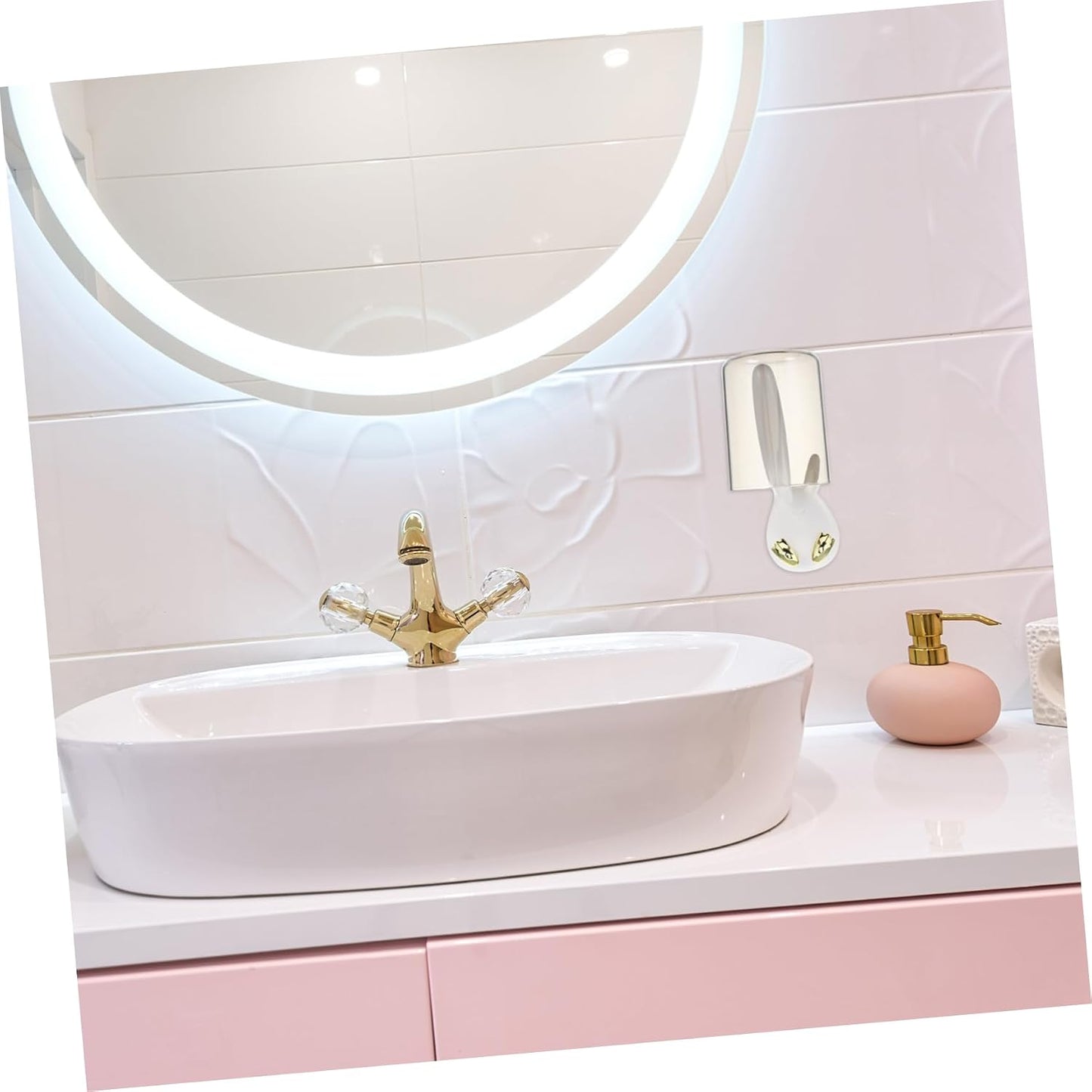 Zerodeko Wall-Mounted Toothbrush Holder with Cup and Cover Easy Installation Bathroom Organizer for Toothbrushes and Cups Space-Saving Design for Home and Dorm Use
