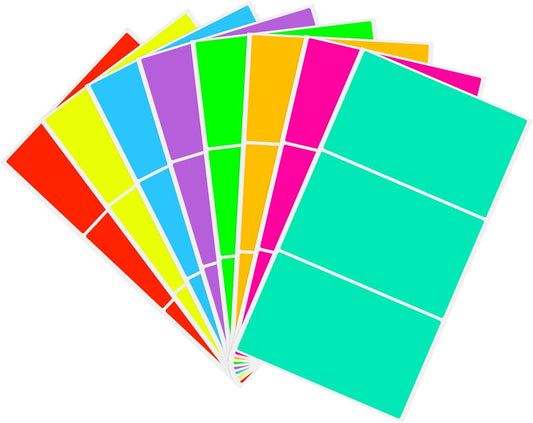 Rectangle Moving Labels for Boxes Color Coded,4x6 Colored Inventory Sticker | 8 Vibrant Colors 160PCS,10 Sheets,Big Adhesive Backed Lined Labels,Easily Writable Stickers,Can Cut Down to Small Labels