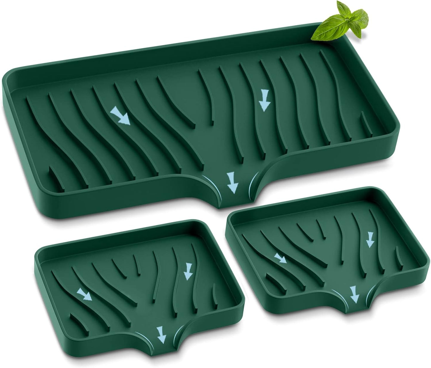 Kitchen Sink Tray,Self Draining Kitchen Soap Tray Soap Holder Silicone Sponge Holder for Kitchen Sink,Kitchen Bathroom Sink Caddy Sink Organizer for Sponge,Soap Dispenser,Dish Scrubber,Palm Brush