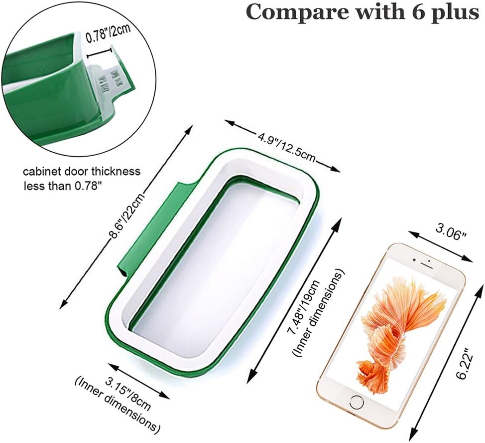 Lunies Over the Cabinet Plastic Trash Bag Holder for Kitchen, Under Sink Trash Can, Grocery Bag Holder for RV,Bathroom, Dorm Room, Office 8.6"x 4.9"
