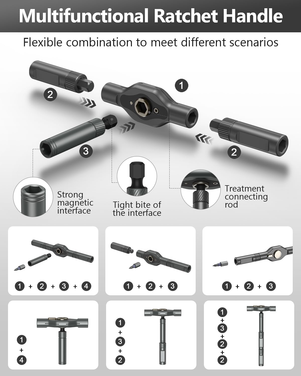 AMIR 42 in 1 Ratchet Screwdriver Set, Magnetic Screwdriver Set with 40 PCS Multi Bit, DIY Repair Tool Kit with Ratchet T Handle, Screw Driver Set Kit for Tools,Bicycle,Electronic Repair