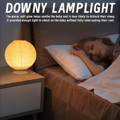 YY YEARCHY Rice Paper Table Lamp 15.3-inch Tall | Push-Button Switch E12 Base Warm Glow Desk Lamp for Bedroom Living Room Office