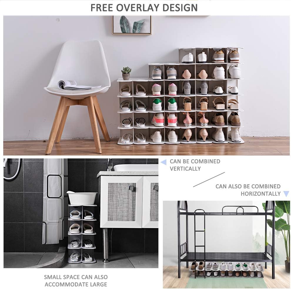 6-Tier Narrow Shoe Rack for Small Entryways, Space-Saving Adjustable Stackable Shelves, Free Standing Shoe Organizer for Closet, Corner, Doorway, Grey