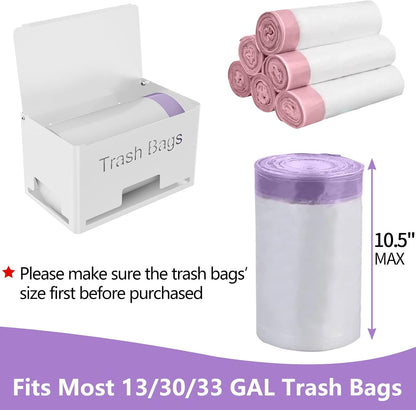 STWWO Large Trash Bag Holder Dispenser, Metal Garbage Bag Dispenser Roll Holder, Kitchen Trash Storage Organizer for Under Sink, Wall Mounted or Freestanding, Black