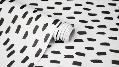HAOKHOME Peel and Stick Wallpaper Boho Modern Dots Wall Paper Removable for Bathroom Caramel/White Contact Paper 17.3in x 9.8ft