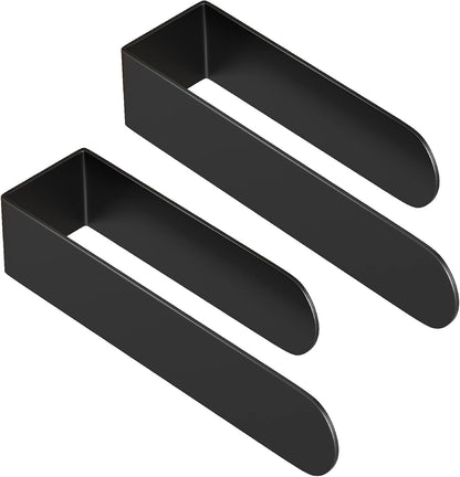 HUFEEOH 2 Pack Adhesive Hand Towel Holder, Kitchen Towel Rack Towel Bars Wall Mounted, Stainless Steel Bath Towel Hanger for Bathroom Hotel Kitchen (White, 8 Inch(2PC))