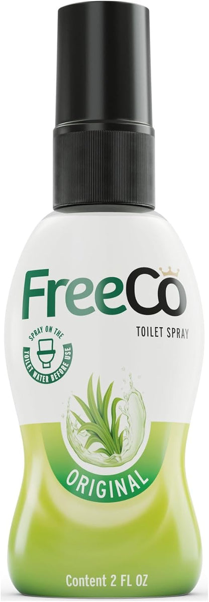 Freeco Before-you-go Toilet Spray | Stops odor Before it Begins with Essential Oils | Ideal for Home, Office, Public Spaces & Travel | 2 fl oz (1 Bottle), Original Citrus Scent
