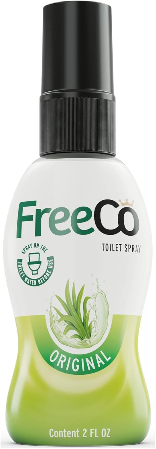 Freeco Before-you-go Toilet Spray | Stops odor Before it Begins with Essential Oils | Ideal for Home, Office, Public Spaces & Travel | 2 fl oz (1 Bottle), Original Citrus Scent