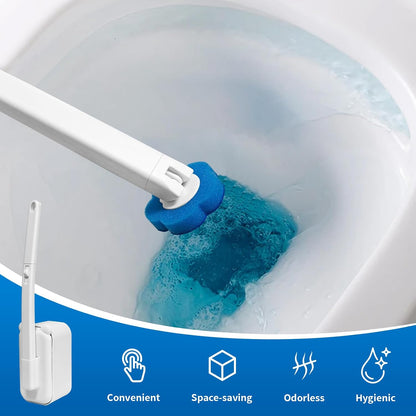Disposable Toilet Brush with 48 Refills,Toilet Cleaning Supplies,Toilet Wand Brush Starter Kit,Wall Mounted Toilet Bowl Cleaner Brush with Holder for Bathroom Deep Cleaning & Hygiene (White)