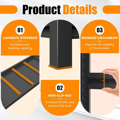 Over Washer and Dryer Shelves, Laundry Room Shelves Adjustable Metal Heavy Duty Freestanding Storage Shelves, Washing Machine Rack for Organization and Storage, Black (Black, 63''H*35.43''W*11.81''D)