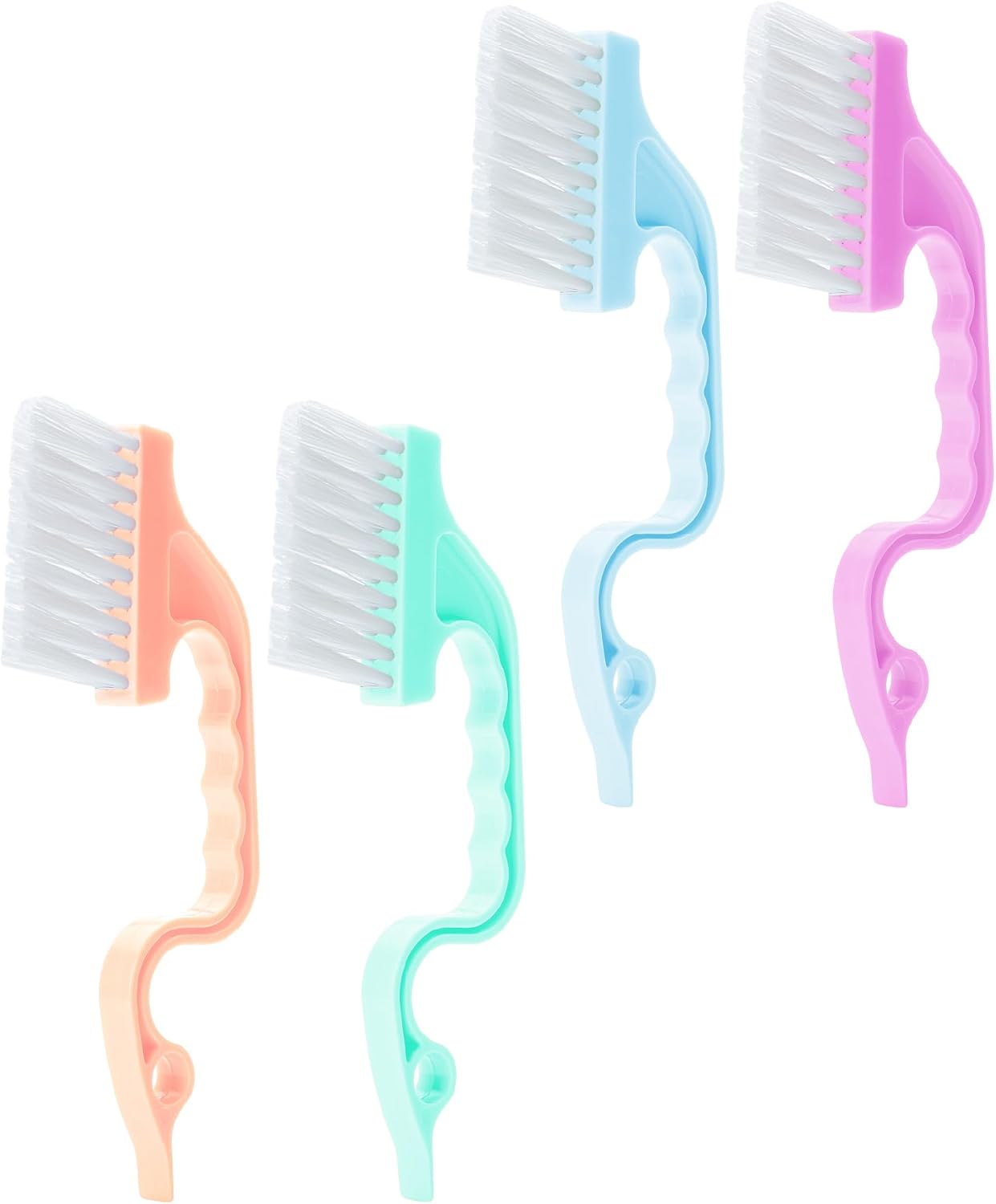 Slick- Window Track Cleaning Brush, 2 Pack, Blue Ergonomic Handle | Built-in Scraper, Multipurpose Window Track Cleaning Tool for Sliding Doors, Windows, Corners, Dust, Dirt & Narrow Gaps