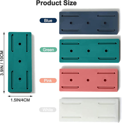12PCS Power Strip Holder, Adhesive Punch-Free Socket Holder, Self Adhesive Socket Desktop Fixer, Cable Management Punch Free Surge Protector, Desktop Mobile Socket Holder Wall Mount and 8 Cable Clips