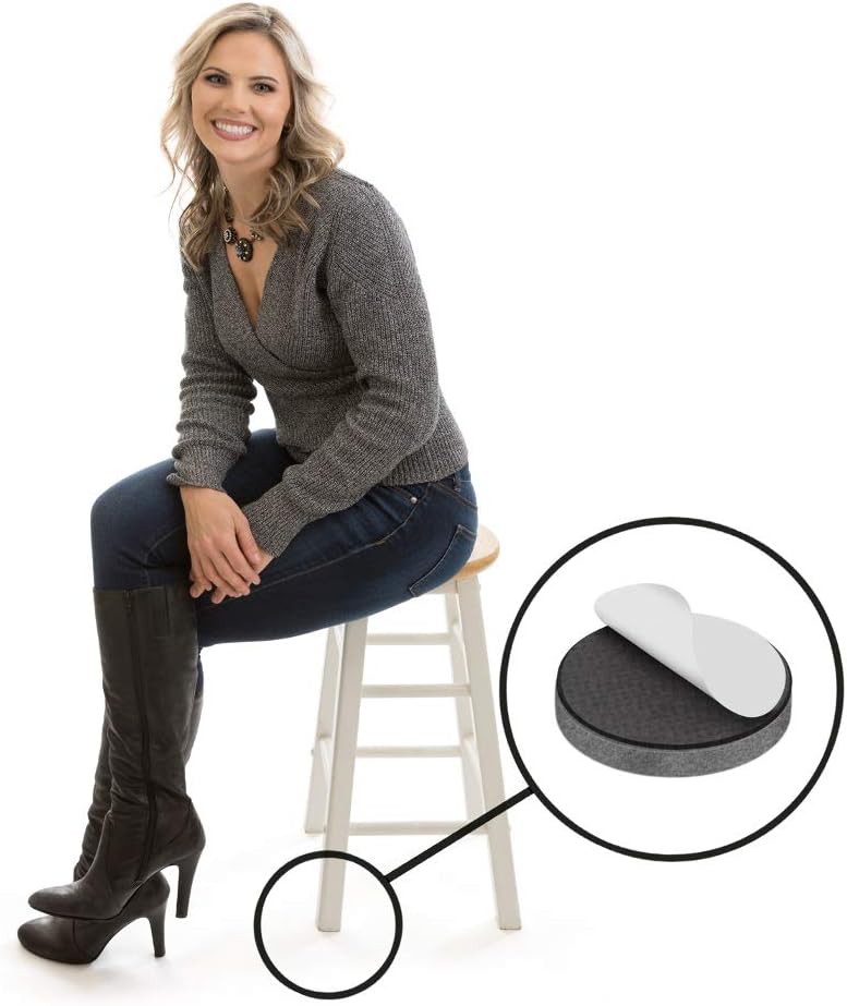 Slipstick Premium Wool Felt Furniture Pads/Floor Protectors (1 Inch Round Value Pack) Includes 40 Heavy-Duty Felt Chair Leg Pads with Self-Stick Adhesive, Gray, CB115