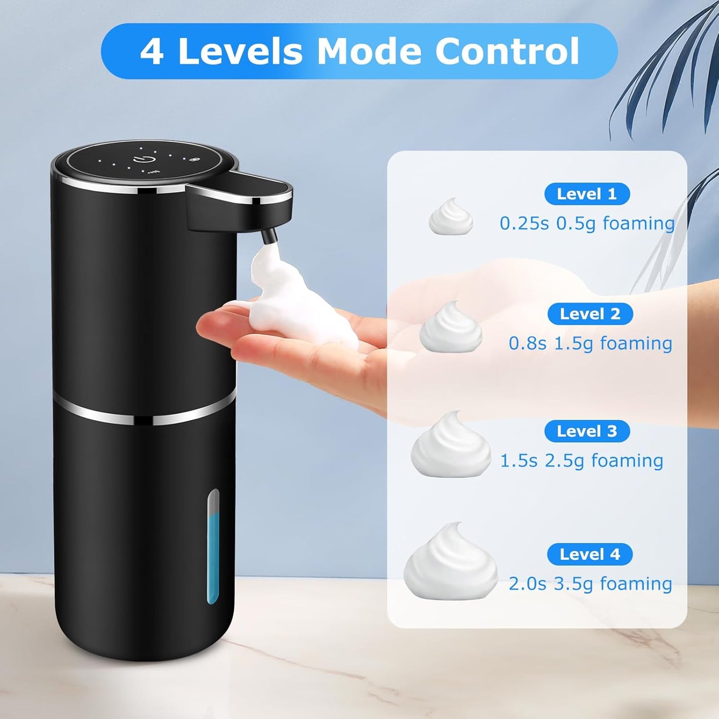 2 Pack Automatic Soap Dispensers,12.8oz/380ml USB Touchless Automatic Foaming Soap Dispenser,Rechargeabled Wall Mounted Smart Soap Dispenser for Bathroom Kitchen Dish Soap