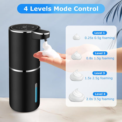 2 Pack Automatic Soap Dispensers,12.8oz/380ml USB Touchless Automatic Foaming Soap Dispenser,Rechargeabled Wall Mounted Smart Soap Dispenser for Bathroom Kitchen Dish Soap