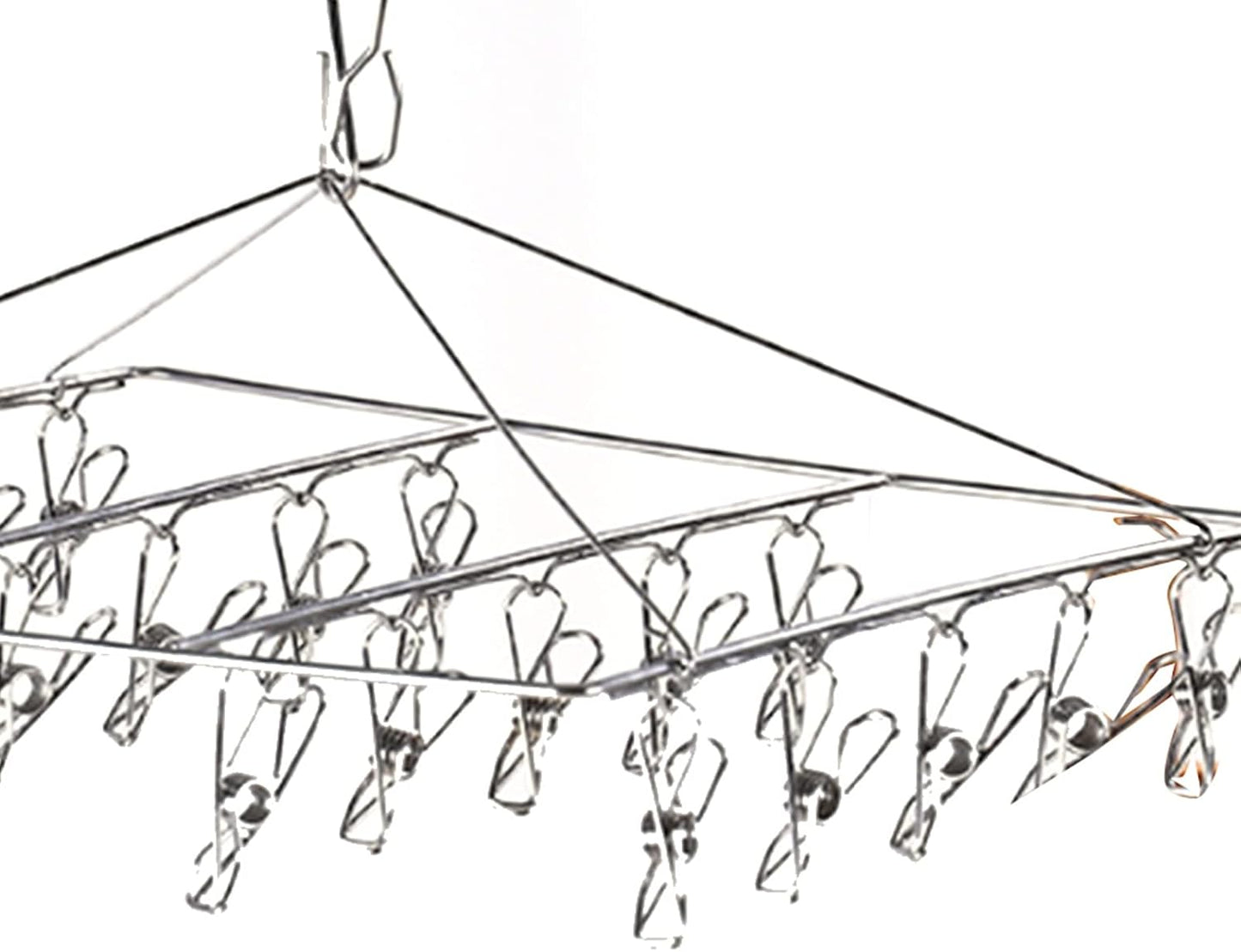 Stainless Steel Sock Drying Rack, Multi Clip Clothes Drying Rack Underwear Hanger Sweater Drying Rack Sock Clips Hang Dry Clothes Rack for Socks, Underwear (No Loop Round)