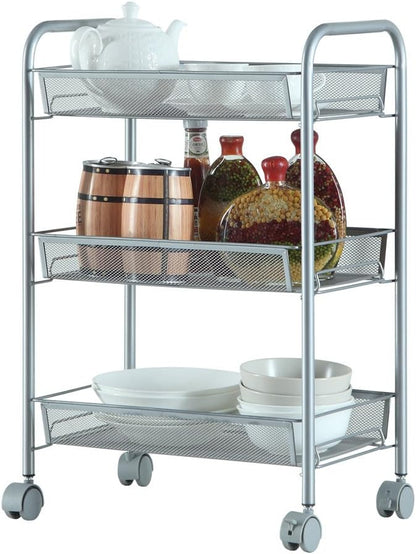 Slim Rolling Storage Cart,Utility Cart Mobile Slide Out Organizer,Laundry Room Organization,Mobile Shelving Unit Bathroom Organizer for Kitchen,Bathroom,Laundry Room,Narrow Places (3 Tier)