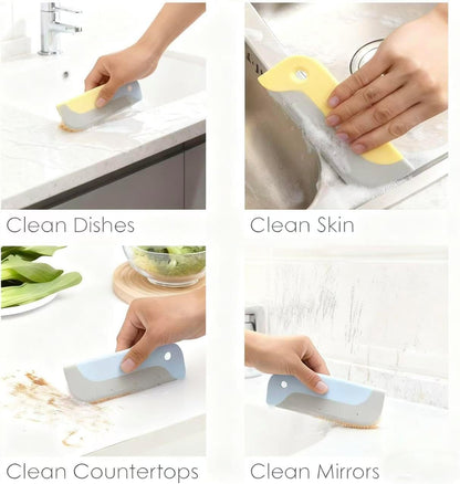 Amouy Small Rubber Squeegee(2 Pack),Kitchen Sink Squeegee for Countertops and Dishes.Multi-Purpose,for Vanity Tops,Bathroom Mirrors,Car Windows and Side Mirrors