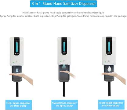 Automatic Foam Soap Dispenser Touchless Wall Mounted, USB-C Rechargeable with Smart Screen Temperature Display & Ambient Light, 7 Adjustable Levels, 16.9 oz for Kitchen Bathroom Commercial,White