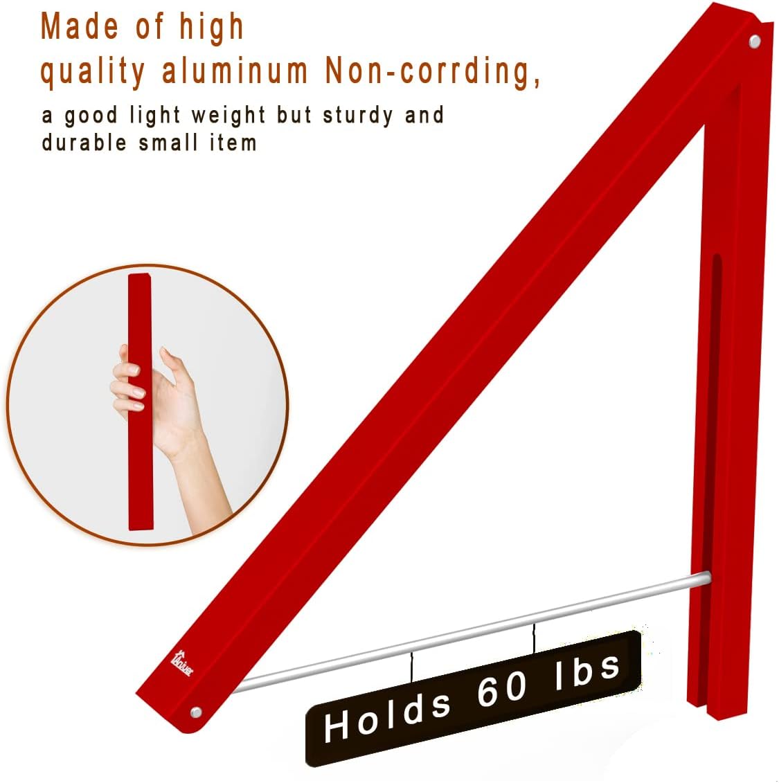 Drying Rack Wall Mounted Clothes Hanger Folding Wall Coat Racks Aluminum Home Storage Organiser Space Savers