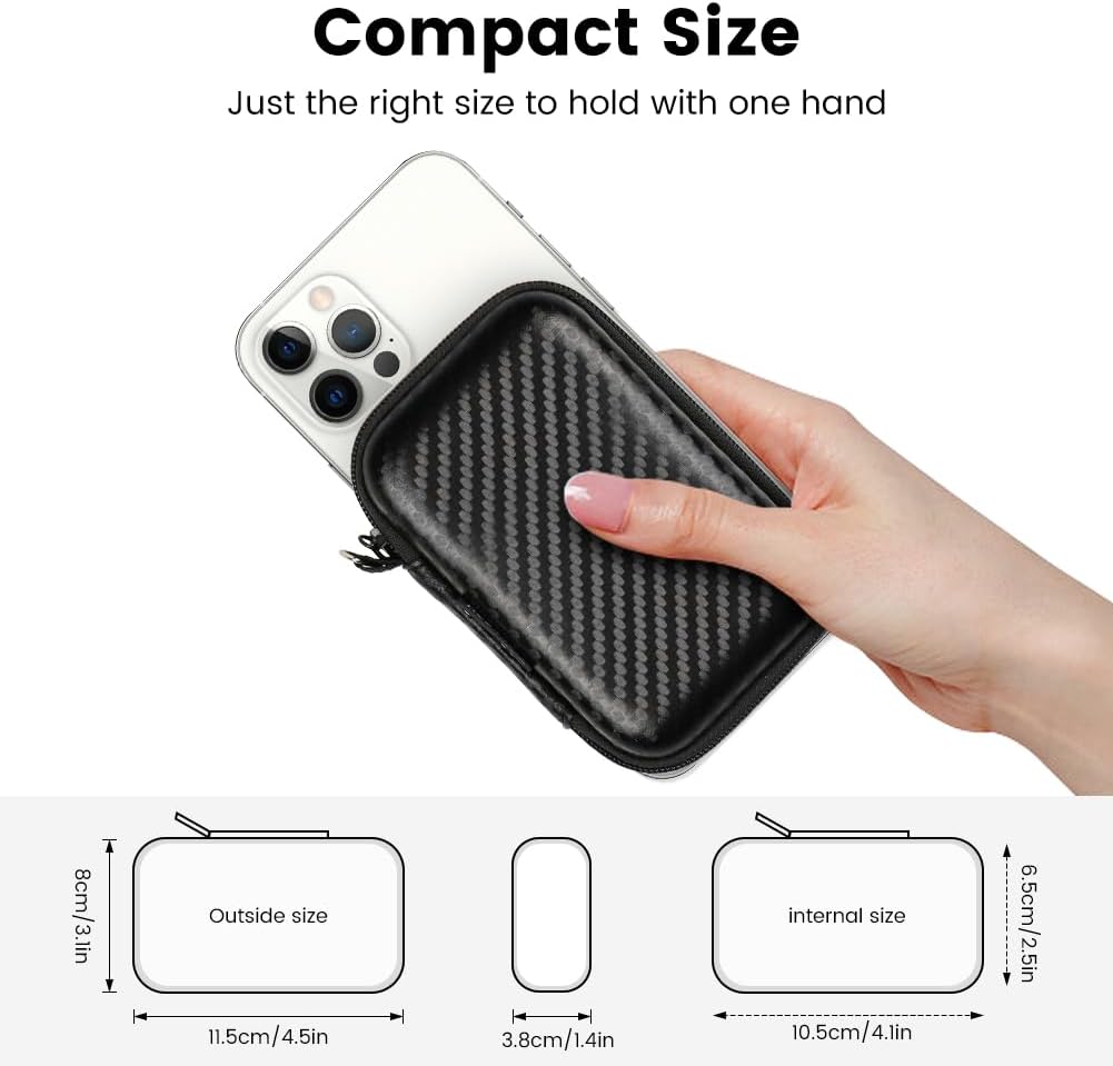 Earbud Case, RISETECH Hard EVA Earphone Carrying Case Holder Headphone Small Pouch Electronic Organizer Travel Bag for EarPods, Airpods, Beats Flex, Bose Wireless Wired Earbuds, USB Flash Drive -Red