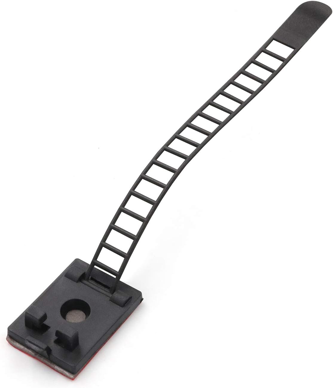 Cable Clips 3M Adhesive, Multipurpose Wire Clamps for Cable Management and Cable Runs - 50 Pack Black Bundled with 10 Reusable Cable Ties