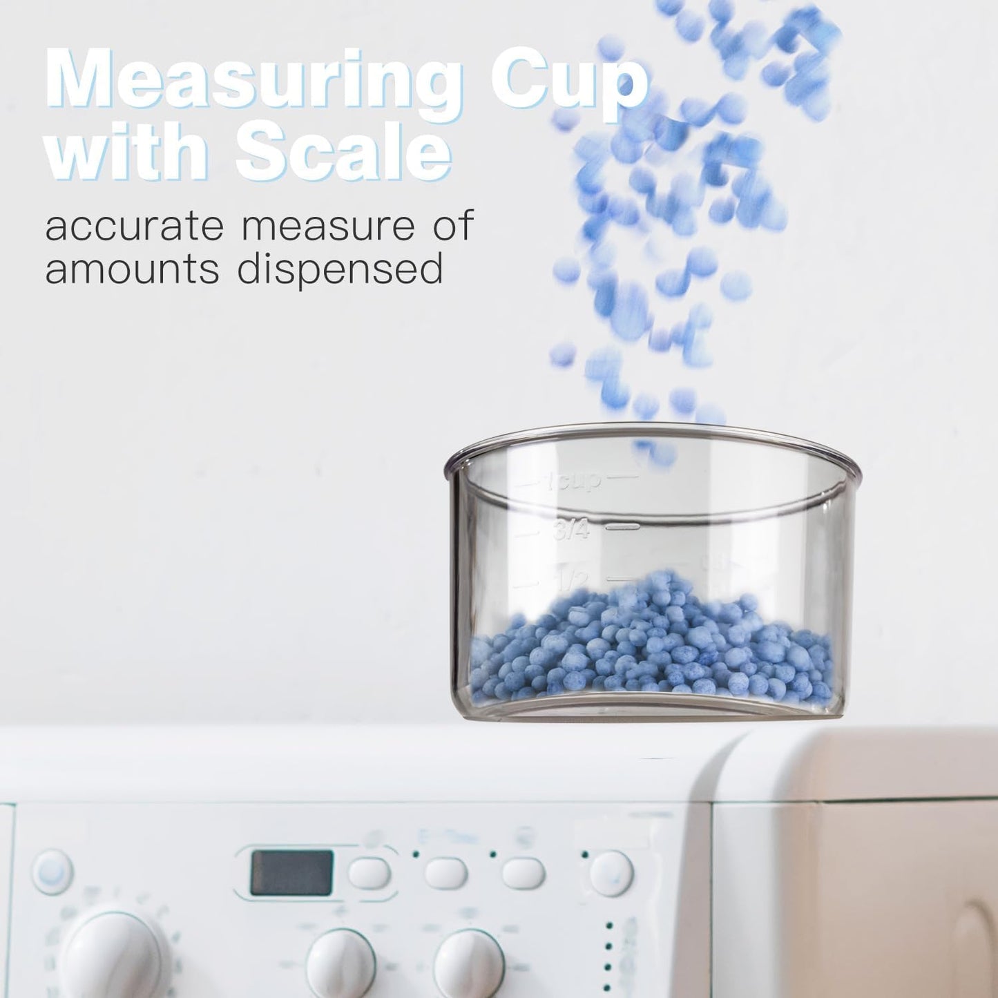 LivLab Mker Laundry Detergent Dispenser with Lid, Powder Container for Laundry Room Organization and Storage, Scent Booster Beads with Measuring Cup 3.5L/8Lbs/125oz