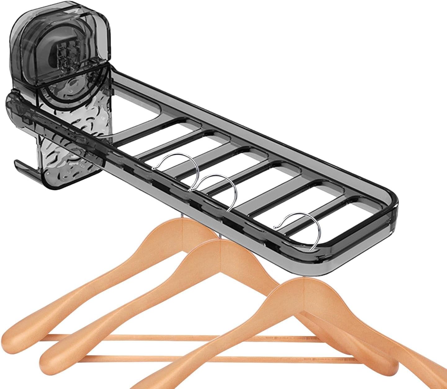 Laundry Drying Rack Wall Mount Clip On Clothes Dryer Bar, 6 Holes, | Clothes Drying Rack for Outdoor Camping, Hotel, Student Apartments, Travel, Hotel Stays, Business Trips, Household