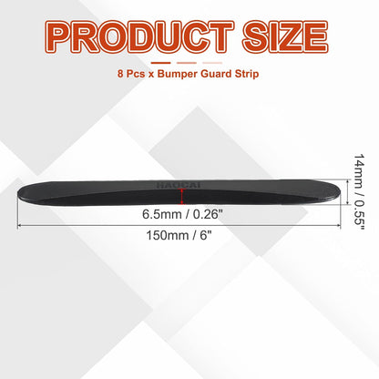 PATIKIL Bumper Guard Strip, 8 Pcs Anti-Collision Patch Anti-Scratch Rear Bumper Protector Trim Self Adhesive Car Side Door Edge Sticker for SUV Pickup Truck, Clear