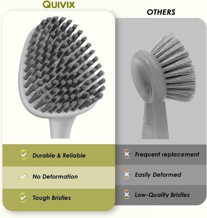 3 Pack Shower Scrub Brush Set, Stiff Bristles Grout Cleaner Brush, Scrub Brushes for Cleaning Bathtub, Bathroom, Shower, Tile, Carpet, Kitchen, Sink, Floor (Green)