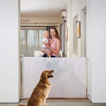 EasyBaby Extra Wide Retractable Baby Gates, 33" Tall, Extends up to 71" Wide, Black/Child Safety, Pet Gates for Stairs, Doorways, Hallways, Indoor and Outdoor