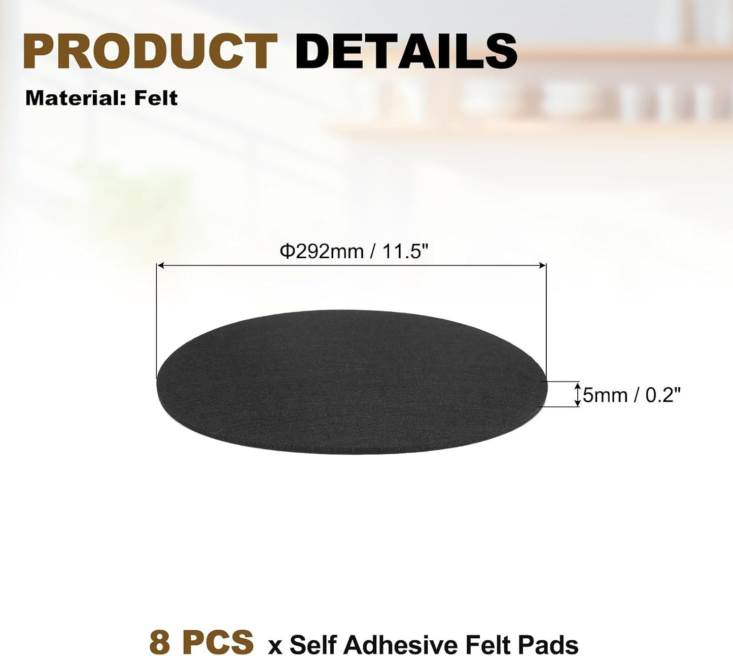 uxcell 32Pcs Non Slip Furniture Pads, 3" Round Self Adhesive Felt Bumpers Noise Reducing Furniture Feet Floor Protector for Chairs Tables Furniture Legs (White 0.2" Thick) - Colors A