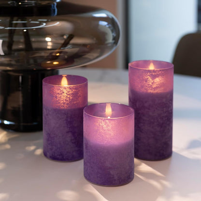 ANGELLOONG Flickering Flameless Candles, Realistic Battery Operated Candles with Remote and Timer, Set of 3 LED Candles for Room Fall Home Wedding Decor Centerpieces Table Party Valentines Decorations