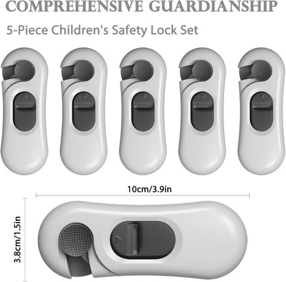 5 Pack Child Proof Refrigerator Lock, Baby Proofing Cabinet Locks, Oven Lock Child Safety – No-Drill Adhesive Safety Fridge Lock for Fridge, Oven, Dishwasher & Windows(Grey)