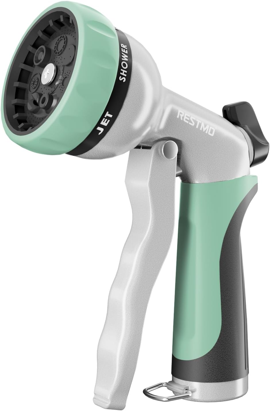 RESTMO Garden Hose Nozzle, Heavy Duty Metal Water Hose Nozzle with 7 Adjustable Spray Patterns, High Pressure Hand Sprayer with Flow Control for Watering Plants & Lawns, Washing Cars & Pets