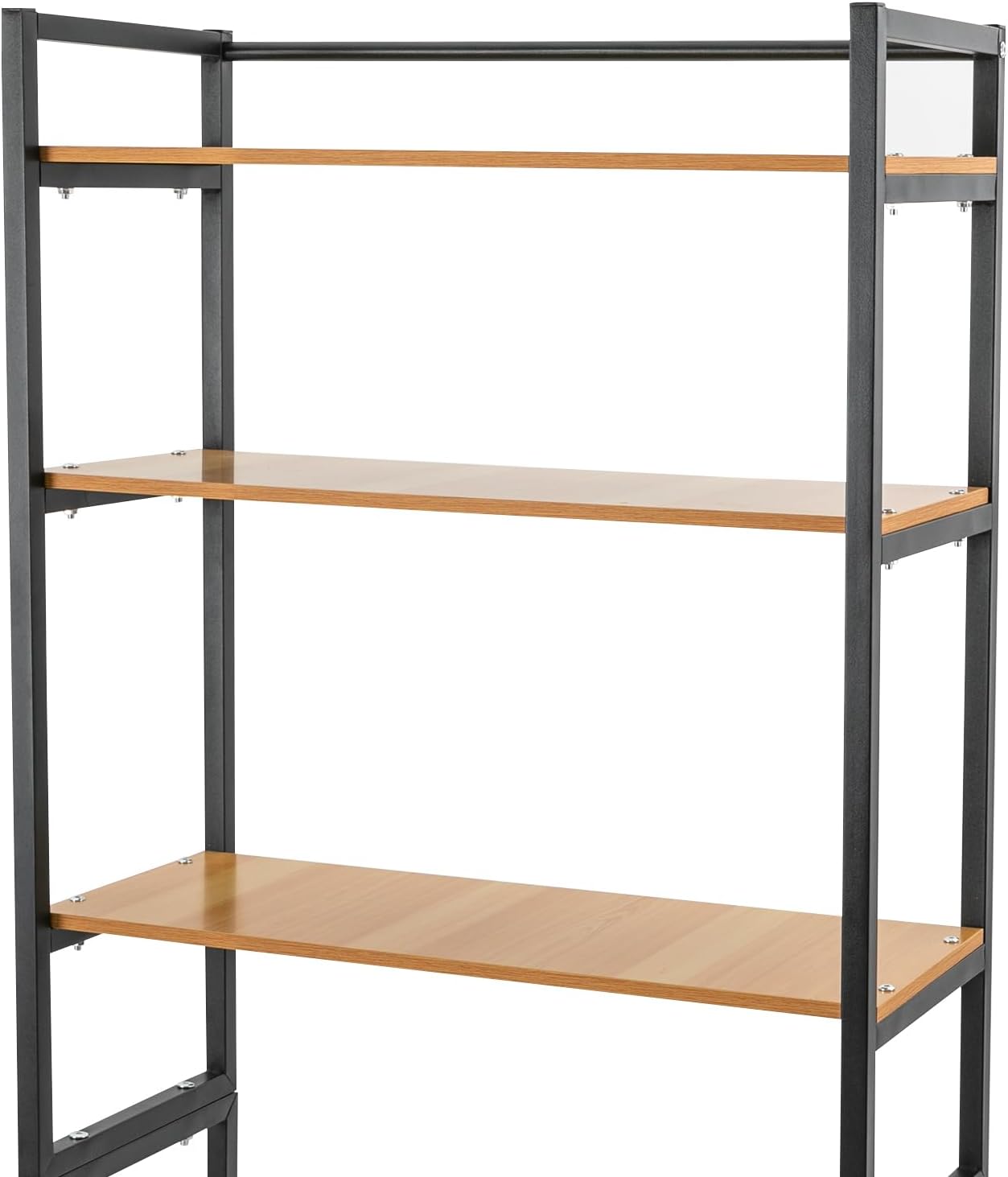 Bathroom Storage Shelf, Over the Washer and Dryer Storage Shelf, 3-tier Bathroom Rack for Washing Machine, Bathroom Storage and Organizer Rack for Hanging Towels and Drying Clothes (Black, Oak)