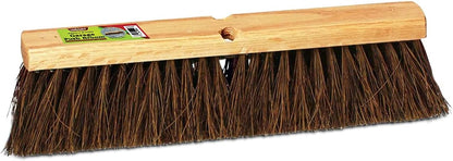 Push Broom Indoor and Outdoor Floor Sweep Use, 18 Inch, Heavy Duty Hardwood Block, Palmyra Bristles Scrub Brush, Cleaning Broom for Patio Garage, Deck, Or Home Use